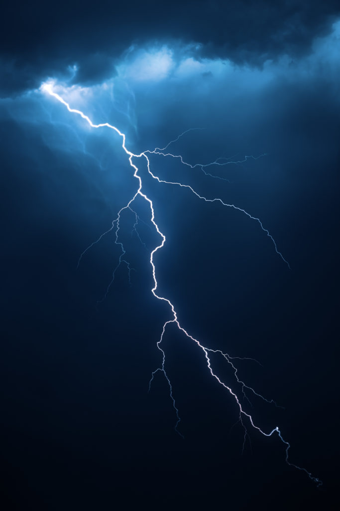 Lightning with dramatic cloudscape